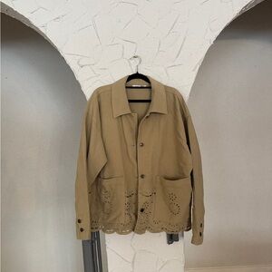 Dex Women's Tan Utility Jacket with Eyelet Detail